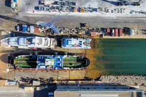 two slipways and vessels