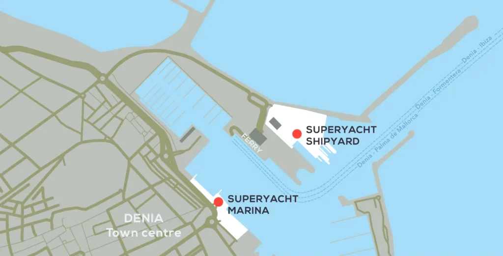 Port Denia Superyacht Marina map